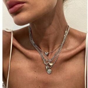 Silver Heart Necklace Set M576